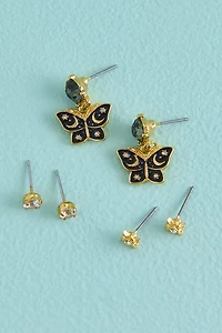 Black Celestial Butterfly Earring Set