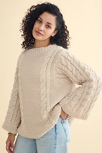 Buy Beige Chunky Cable Knit Sweater Online at Earthbound Trading