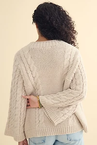 Buy Beige Chunky Cable Knit Sweater Online at Earthbound Trading