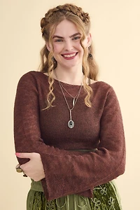 Buy Brown Cropped Sweater Shrug Online at Earthbound Trading