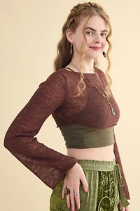 Buy Brown Cropped Sweater Shrug Online at Earthbound Trading