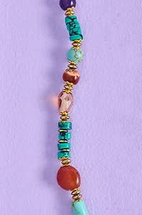 Mixed Stone Clay Bead Toggle Bracelet