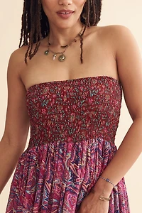 Magenta Sari Convertible Tube Dress