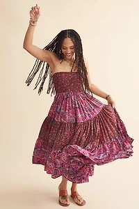 Magenta Sari Convertible Tube Dress