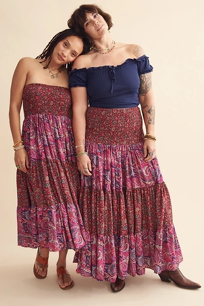 Magenta Sari Convertible Tube Dress