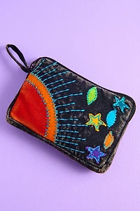 Sun and Stars Embroidered Travel Pouch