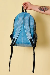 Denim Blue Jacquard Backpack
