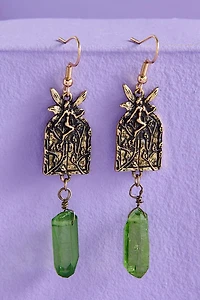 Dyed Quartz Fairy Window Earrings