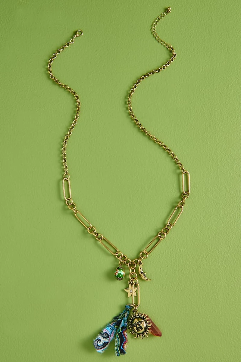 Clear Quartz Boho Sun Tassel Necklace