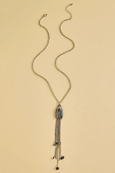 Sodalite Cicada Fringe Necklace
