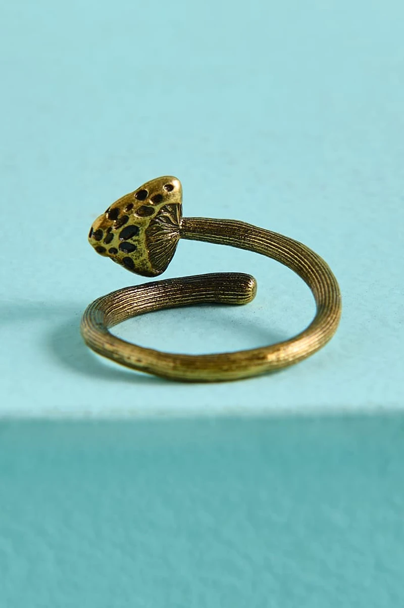 Gold Mushroom Stem Ring