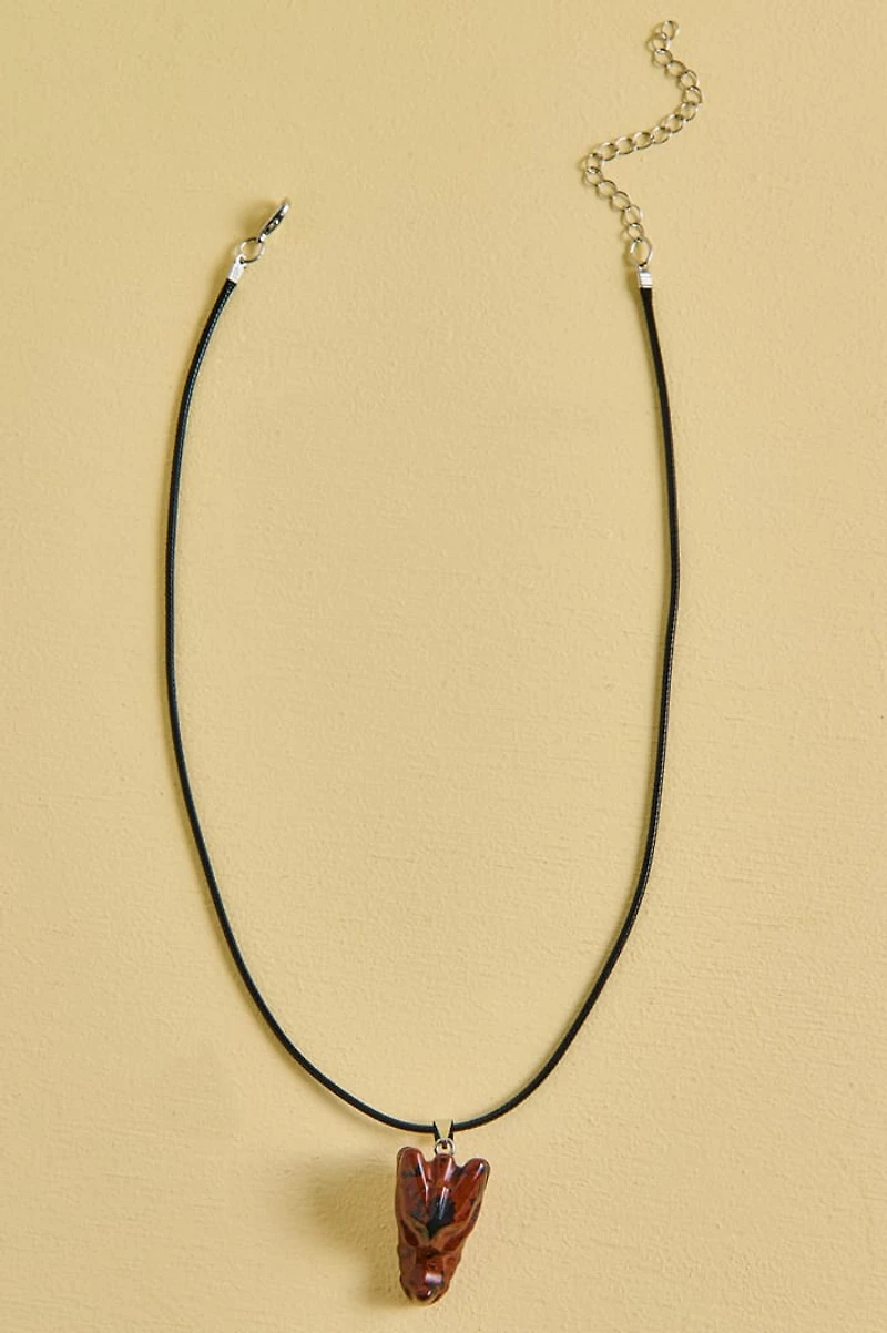 Jasper Dragon Head Figurine Necklace