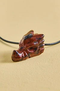 Jasper Dragon Head Figurine Necklace