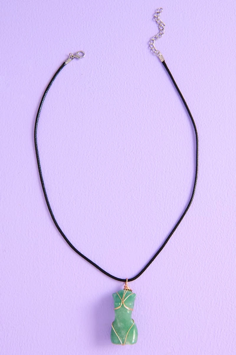 Green Aventurine Torso Figurine Necklace