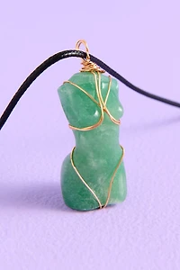 Green Aventurine Torso Figurine Necklace