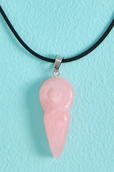 Rose Quartz Torso Figurine Necklace