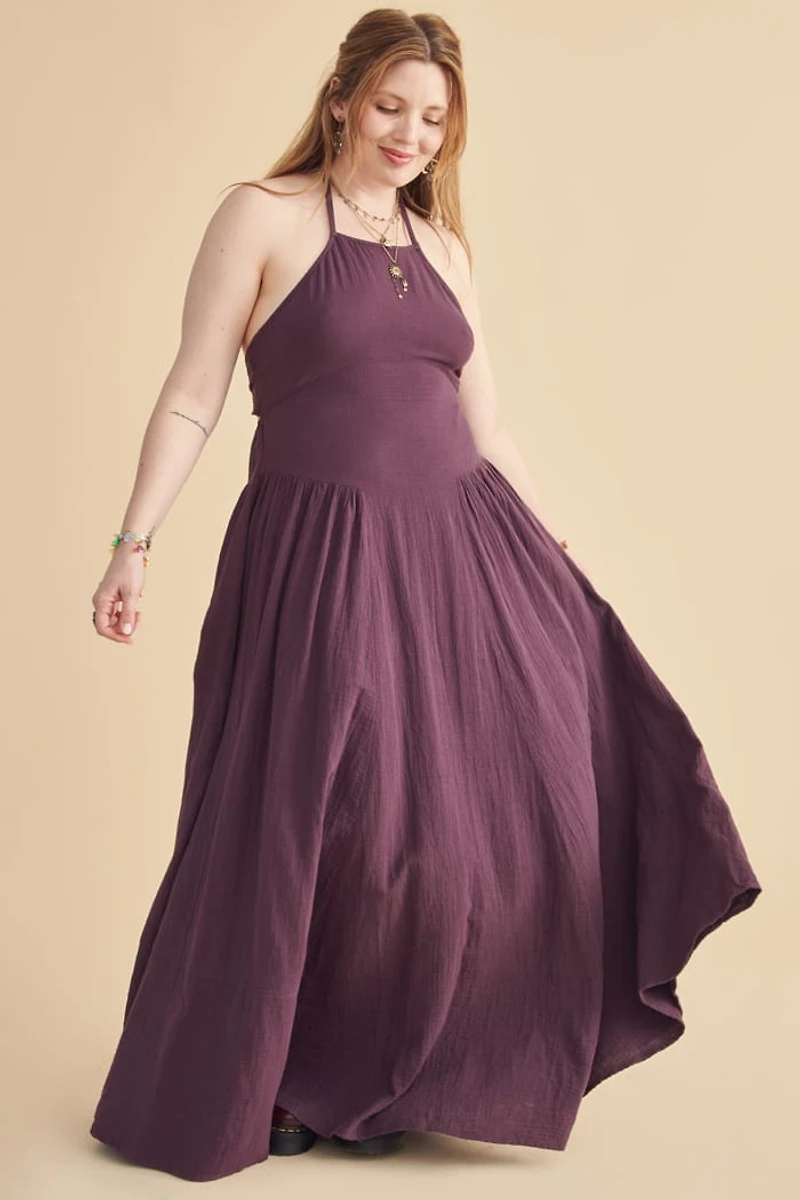Buy Violet Purple Halter Maxi Dress Online at Earthbound Trading
