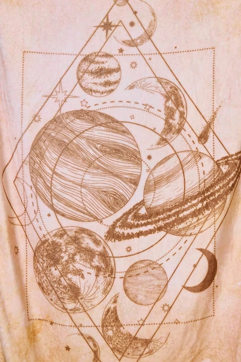 Geometric Planets Throw Blanket