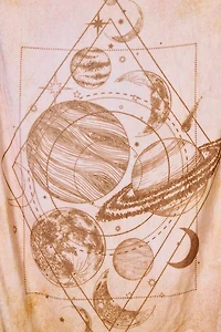 Geometric Planets Throw Blanket