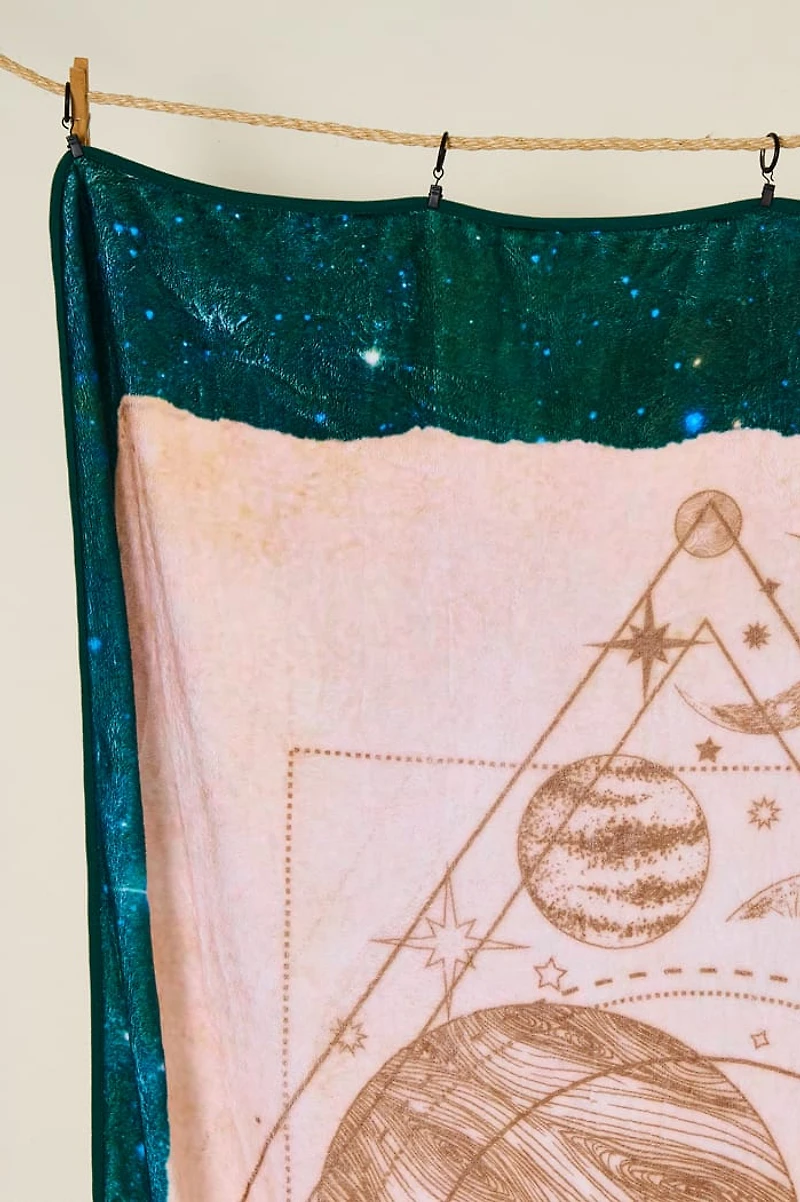 Geometric Planets Throw Blanket