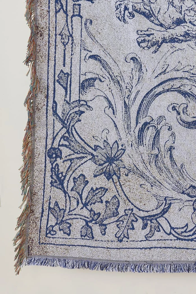 Floral Dragon Woven Throw Blanket