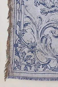 Floral Dragon Woven Throw Blanket