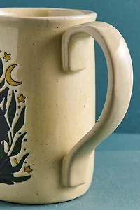 Artisan Crafted Black Cat Ceramic Mug