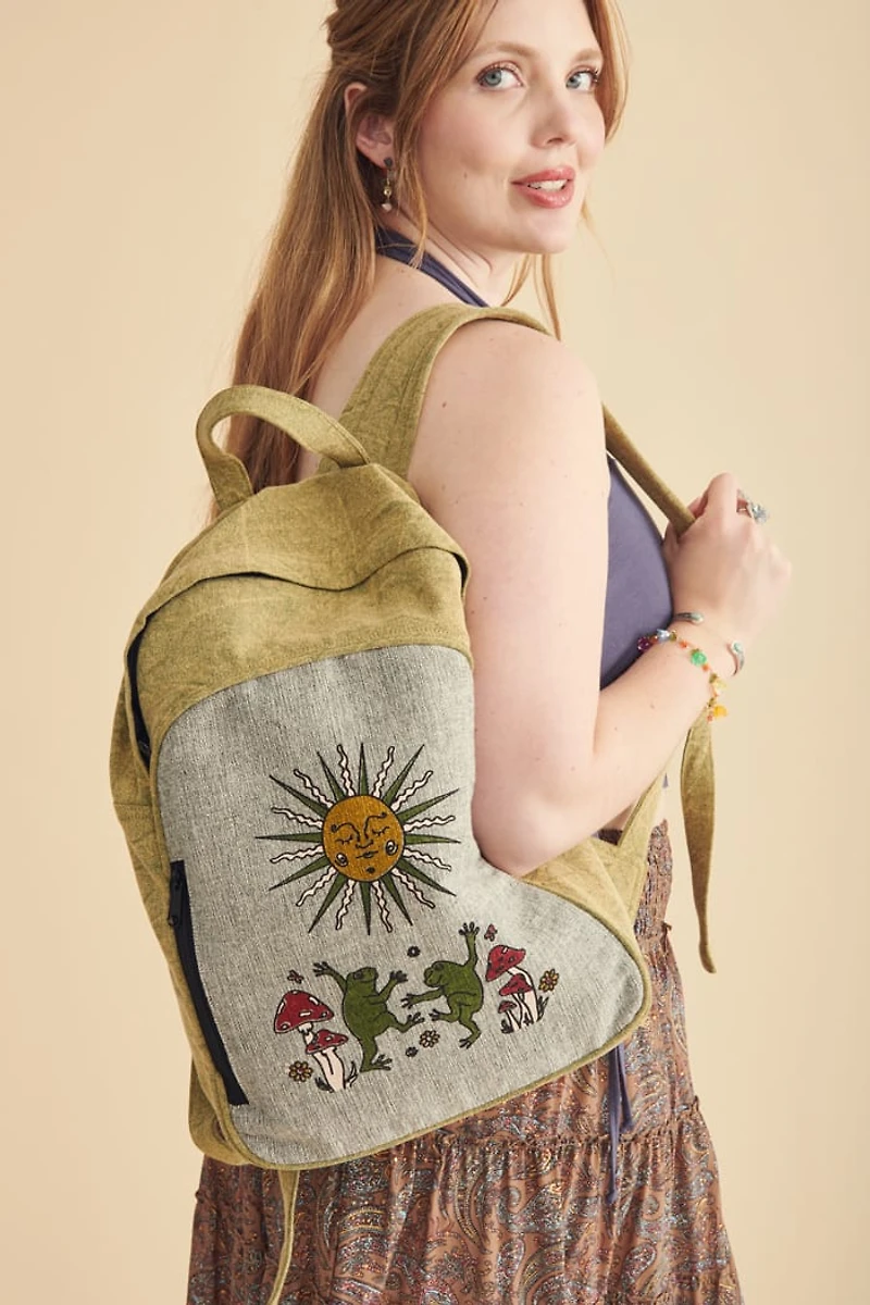 Dancing Frogs Boho Backpack