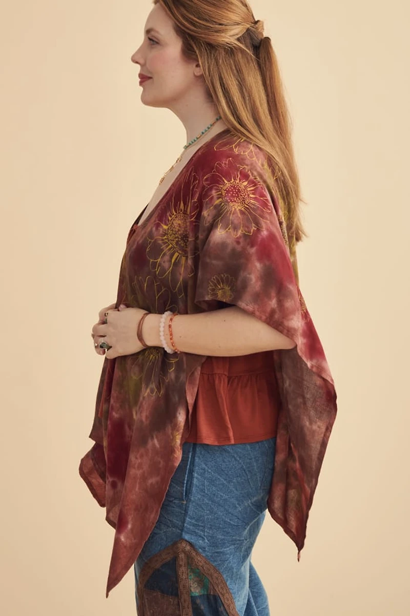 Tie Dye Daisy Lightweight Festival Shawl