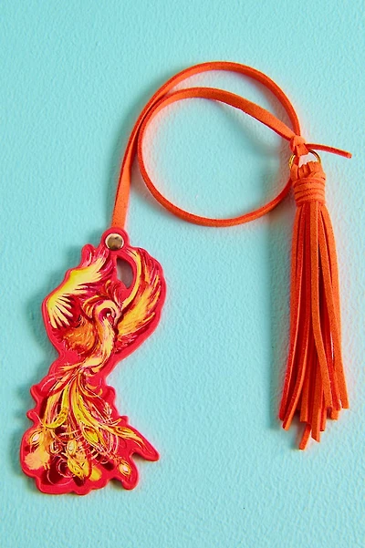 Phoenix Faux Leather Tassel Bag Charm