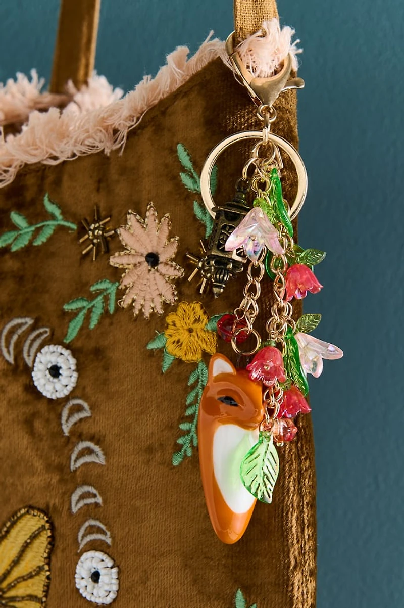 Ceramic Fox Pendant Bag Charm