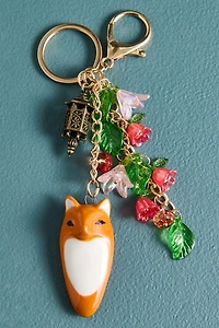 Ceramic Fox Pendant Bag Charm