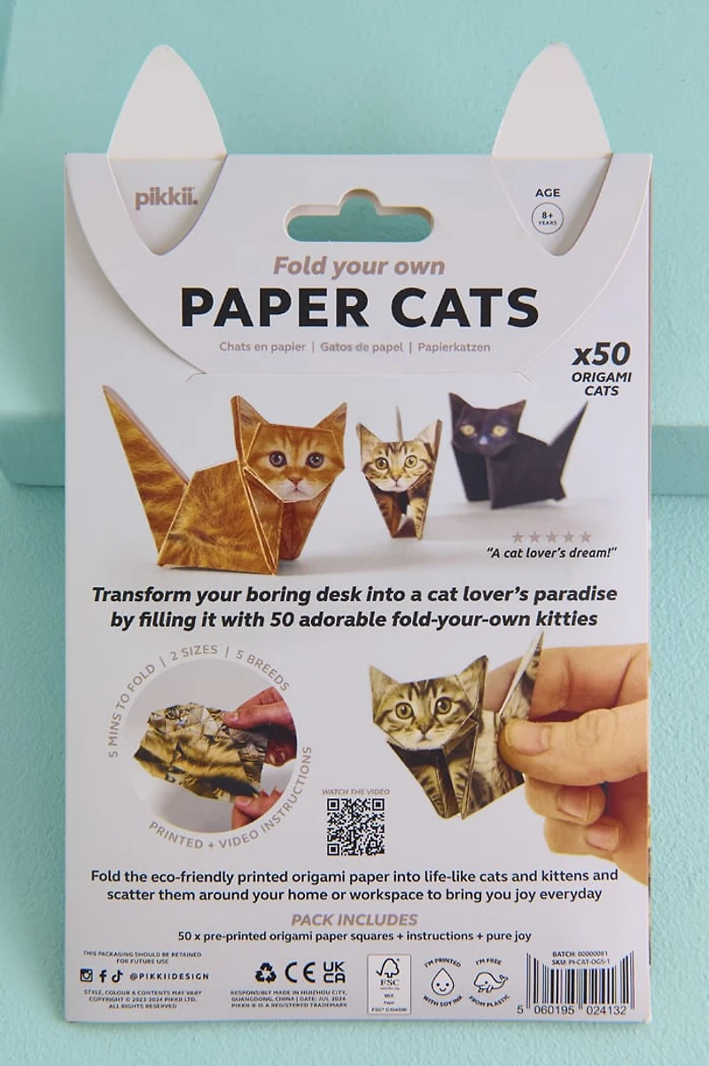 Fold Your Own Origami Paper Cats