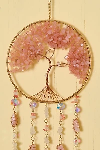 Rose Quartz Tree of Life Suncatcher