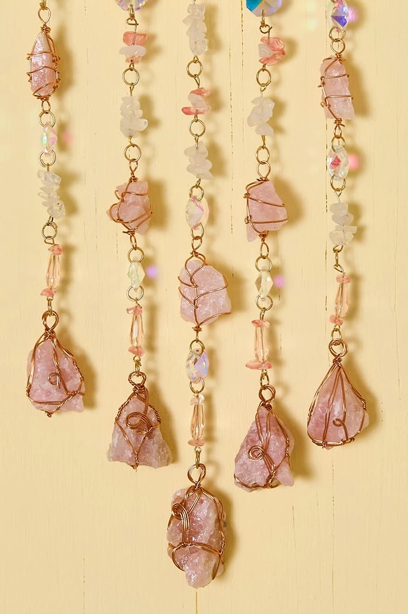 Rose Quartz Tree of Life Suncatcher