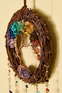 Rattan Chakra Tree of Life Suncatcher