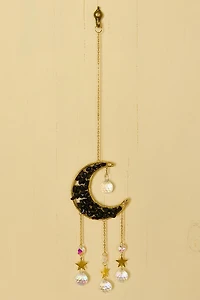 Obsidian Crescent Moon Suncatcher
