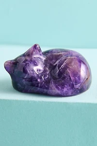 Large Amethyst Cat Figurine