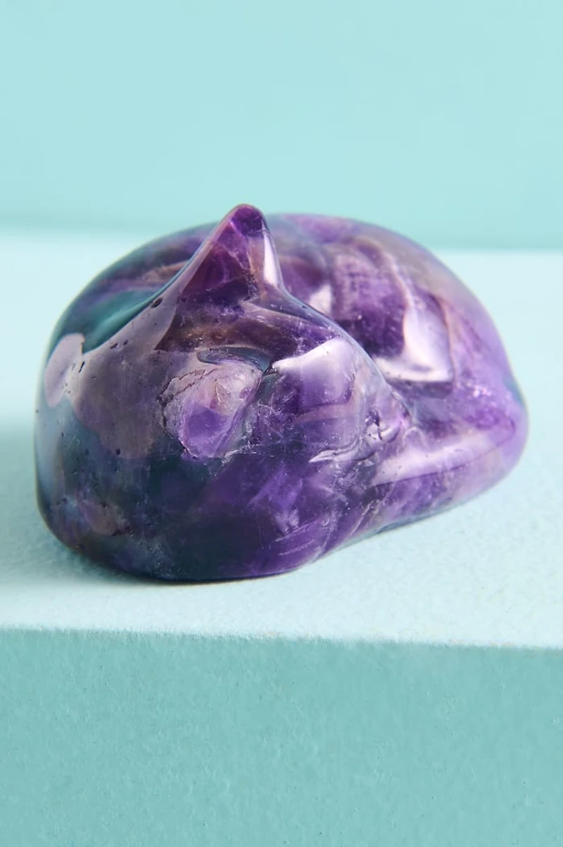 Large Amethyst Cat Figurine