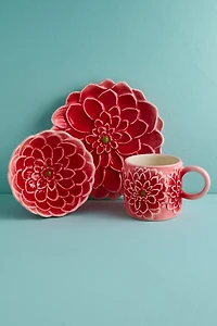 Pink Blushing Flower Artisan-Painted Ceramic Mug