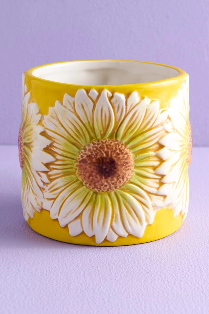 Blushing Flower Artisan-Painted Ceramic Mug