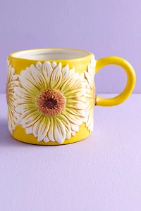 Blushing Flower Artisan-Painted Ceramic Mug
