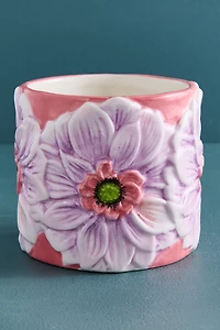 Purple Blushing Flower Artisan-Painted Ceramic Mug