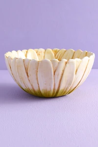 Blushing Flower Artisan-Painted Ceramic Bowl