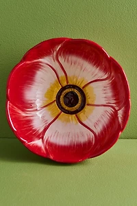 Buy Red Floral Ceramic Bowl - Boho Artisan Style Home Accent