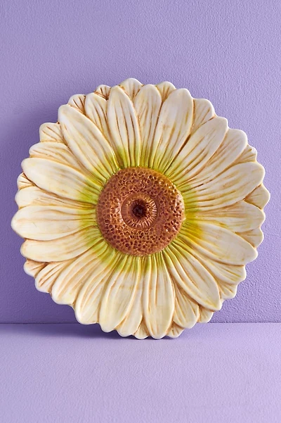 Blushing Flower Artisan-Painted Ceramic Plate