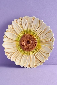 Blushing Flower Artisan-Painted Ceramic Plate