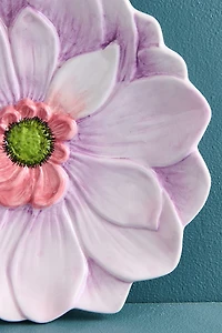 Shop Purple Boho Ceramic Plate - Floral Design Artisan Tableware