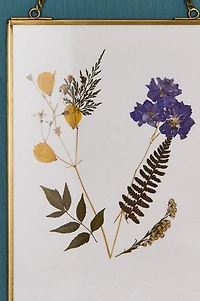 Rectangle Flowerpress Glass Wall Hanging