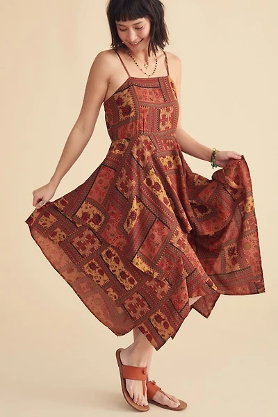 Red Tuscan Tile Patchwork Fairy Dress